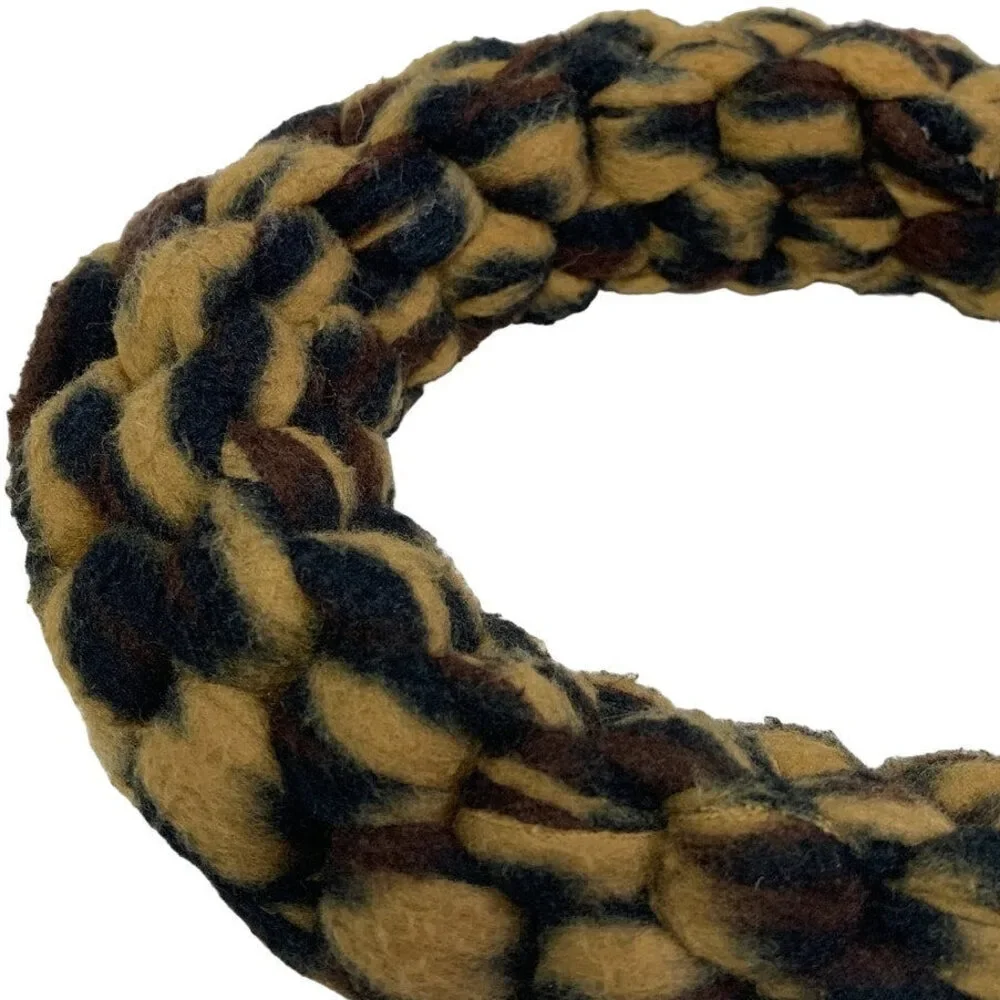 Upcycled Handmade Leopard Spot Super Strong Soft Fleece Tug of War Dog Chew Toy